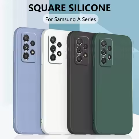 Luxury Square Silicone Phone Case For Samsung Galaxy A55 A56 A53 5G A33 A13 A73 A23 A54 A34 A14 A51 