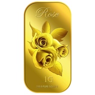 999.9 Pure Gold | 1g Small Rose (Series 2) Gold Bar