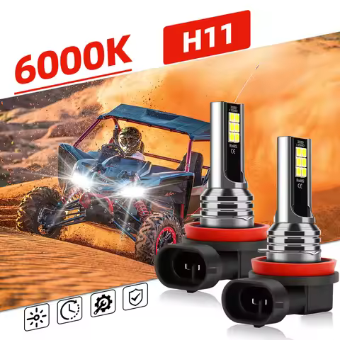 2pcs H8 H9 H11 Car LED Fog Headlight Bulbs 6000K White Auto Fog Lamp Day Running Light 3570 CSP 1500