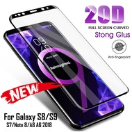 20D Full Curved Tempered Glass Samsung Galaxy S8 S9 Plus S7 Edge Note 8 9 A8 A6 Plus 2018 Screen Protector
