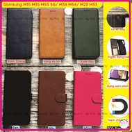 Samsung M44/ M36/ M15/ M35/ M55/ M34/ M54/ M23/ M53 4G 5G leather case with card compartment, anti-w