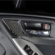 2 Pcs Car Door Handle Panel Decor Carbon Fiber Decals Stickers For Subaru Forester SJ 2016-2018 Auto Interior Trim Accessories