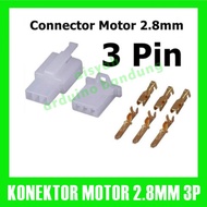 socket konektor sepeda motor listrik mobil 2.8mm 3p 3pin 3 pin 1set