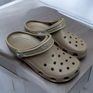 [Hàng nguyên A] Dép crocs basic nam nữ màu nâu đất màu dẹp dễ phối đồ có tặng sẵn charm