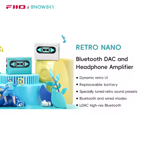 Snowsky/FiiO RETRO NANO Bluetooth DAC and Headphone Amplifier, LDAC/aptX Adaptive/aptX LL with 3.5mm