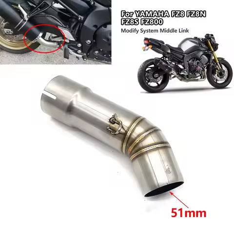 For Yamaha FZ8 FZ8N FZ8S F Z8 S FZ8N YZF-FZ8 FZ800 Fazer 2010 - 2015 Motorcycle Exhaust Escape Middl