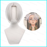 GN Tokyo Revengers Kurokawa Izana Cosplay Wig White Centre Parting Short Hair Halloween Cosplay Deco