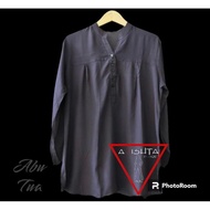 Plain rayon blouse, dark grey, plain rayon blouse, plain jumbo lasenta blouse, plain rayon blouse