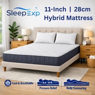 SleepExp Essential Tilam Mattress 28cm Comfort Pocket Spring Memory Foam 11 Inch Hybrid Mattress In 