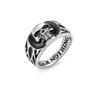 Skull Ring for Men, Gothic Demon Skull Head Ring, Punk Rock Skull Totem Ring, Vintage Black Eye Skul