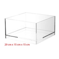 Acrylic tank with raised bottom 20 x 15 x 15 mika tank, super clear, super light for raising fish an