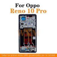 สำหรับ Oppo Reno 10 Pro ฝาหลังปิดโทรศัพท์ด้านหลังกรอบจอแอลซีดี CPH2525ขอบ + กรอบตรงกลาง + ชิ้นส่วนที
