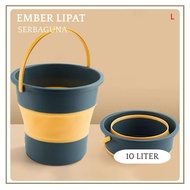 ember lipat portable ember lipat silikon serbaguna multifungsi ukuran 10 liter ANTI PECAH / ember pl