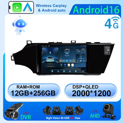 Android 16 For Toyota Avalon 4 IV XX40 2012-2018 Car Auto Carplay Screen Radio Automotivo Bluetooth 