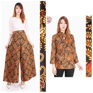 Lilis Batik Set Tops Batik Blouse and Longpant Batik Women's Culottes