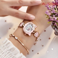 ALISONDZ Kitty Wrist Watch, Cartoon Electronic KT Cat Quartz Watch, Fashion Waterproof Clock Anime C