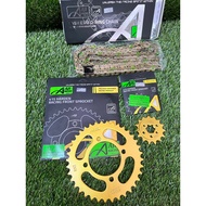 100% ORIGINAL AJI RACING 415H O-RING CHAIN COMBO SET Y110 Y125 LAGENDA RXZ LC135 V2-V8 LC5s Y15 hub 