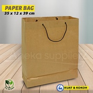 Plain Paper Bag - Paper Bag | 35x12x39 cm - BROWN (10 pcs)