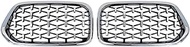 Grille for BMW X2 F39 2018-2022, 1 Pair Diamond Car Front Bumper Kidney Grille Racing Grill,Silver