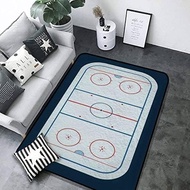 Modern Soft Area Rug of ice Hockey Rink Marking Detailed of top View eps10 3D Home Plush Rugs Non Sl
