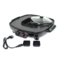 Smart home Electric Grill With Pot 2 in 1 Square เตาปิ้งย่างเอนกประสงค์หร้อมหม้อสุกี้ SM-EG1802 อาหา