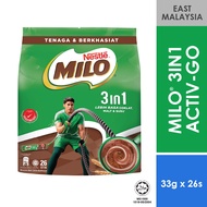 [East Malaysia] NESTLE Milo 3in1 Activ-Go Mixes 33g x 26s (Halal)