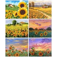 RUOPOTY 60x75cm/50x65cm/40x50cm Frame Diy Painting By Numbers Handpainted Sunflower Wall Art Picture
