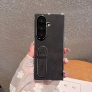 內地直送 - 三星fold6手机壳折叠屏zfold5新款素皮zfold4指尖支架fold7电镀全包fold3男防摔女外壳-黑色 三星Galaxy Z Fold7