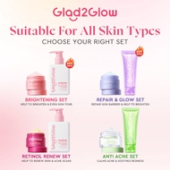 Glad2Glow 2In1 Cleanser+Moisturizer Skincare set Brightening/Anti-aging/Ance/Repair set Face wash gl