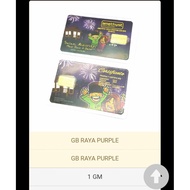 100 % Gold Bar 999.9 ( 1 Gram) -Edisi Raya Purple Cartoon-