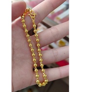 24K Golden Bracelet 999 Pure Gold Silver 3D Bright Frosted Buddha Valentine Birthday Gift Girlfriend