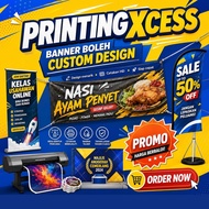BANNER GERAI 5x3ft | 6x3ft | 10x3ft | 12x4ft | CUSTOM DESIGN (PELBAGAI SAIZ)