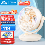 美的（Midea）电风扇空气循环扇家用节能四季大风量卧室宿舍摇头轻音台式空调伴侣风扇 【螺旋加速网罩 GAF18AD