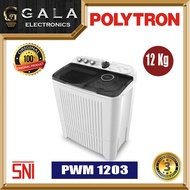 Mesin Cuci Polytron PWM 1203 12 Kg Manual (2 Tabung)
