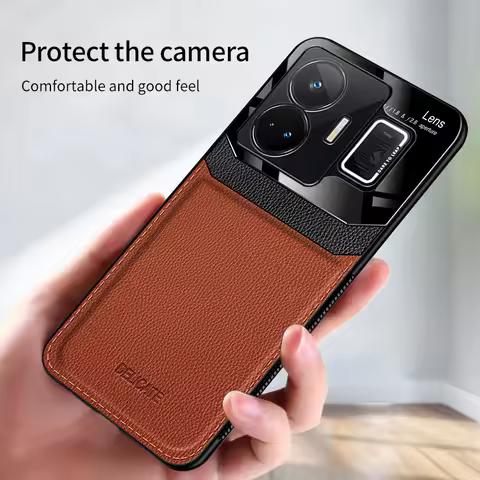 Luxury Original Leather Shockproof Case For Realme GT Neo 5 Camera Protect Phone Cover For Realme GT