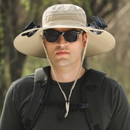 New Solar Fan Outdoor Fishing Hat-Solar Sun Protection Sun Hat with Fan Solar Fan Hat Dual Power Sup