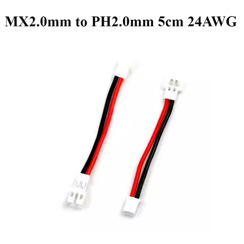 2-50Pcs/lot PH2.0 Male/Female to MX2.0mm Female/Male 1S/2P Lithium battery conversion cable 24AWG le