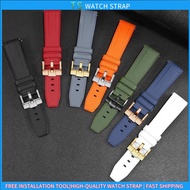 Universal non-stick silicone watch strap compatible with Omega Seamaster, Seiko, Tissot, Speedy, Lon