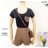 CK62 - PLAIN SHORT PANTS, CUTE IMPORTED WOMEN'S PANTS