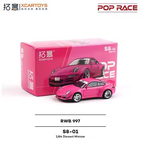 Xcartoys POPRACE 1/64 Alloy RWB 997 Racing Car Model Miniature Collectible Christmas gifts for child