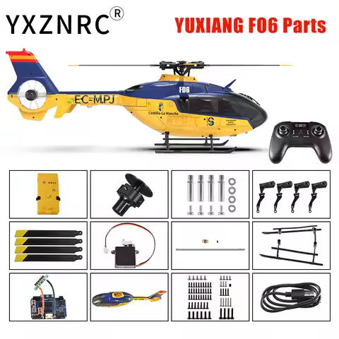 YUXIANG F06 EC135 RC Helicopter All Spare Parts Fuselage Shell Rotor Battery Remote Control Paddle B