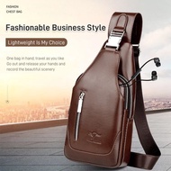 YOUYAO Men's Crossbody Bag Handsome Waterproof Bag Large Capacity Crossbody Chest Bag for Business