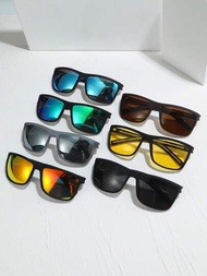 1對男式方形TAC偏光太陽眼鏡，裝飾時尚眼鏡適用於運動、騎行和駕駛