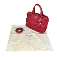 Prada B2588L 褶皺兩用肩背包，納帕皮革，褶皺手提包
PRADARED[二手]