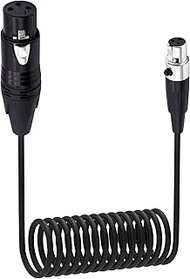 YARCHONN Mini XLR to XLR Audio Cable Adapter 3Pin Female to Female Microphone Audio Converter Coiled
