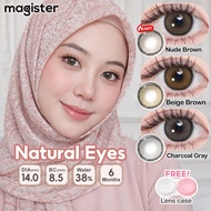 POPULAR⭐Magister Contact Lens Eye Power 14mm Roze Nude Brown Beige Brown Charcoal Gray Korean Suitab