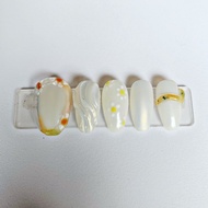 Press On Nails | White Sunny False Nails