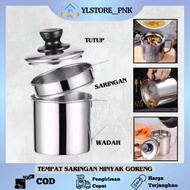 YLS - Oil Pot Cooking Oil Filter Container 1 Liter Stainless Steel Cooking Oil Filter Cup/ Used Cook