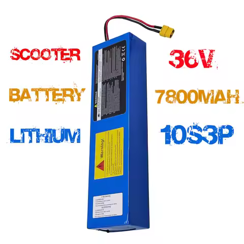36V 7800mAh 18650 10S3P Rechargeable Li-ion Battery Pack with BMS, XT30 JST Plug for 42V Electric Sc