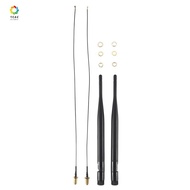 2 x 6dBi 2.4GHz 5GHz Dual Band WiFi RP-SMA Antenna + 2 x 35cm U.fl /  Cable